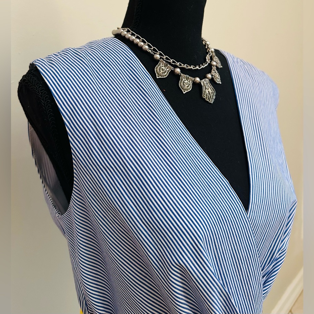 Chetta B Nautical Blue and Yellow Midi Dress - Picture 3 of 8